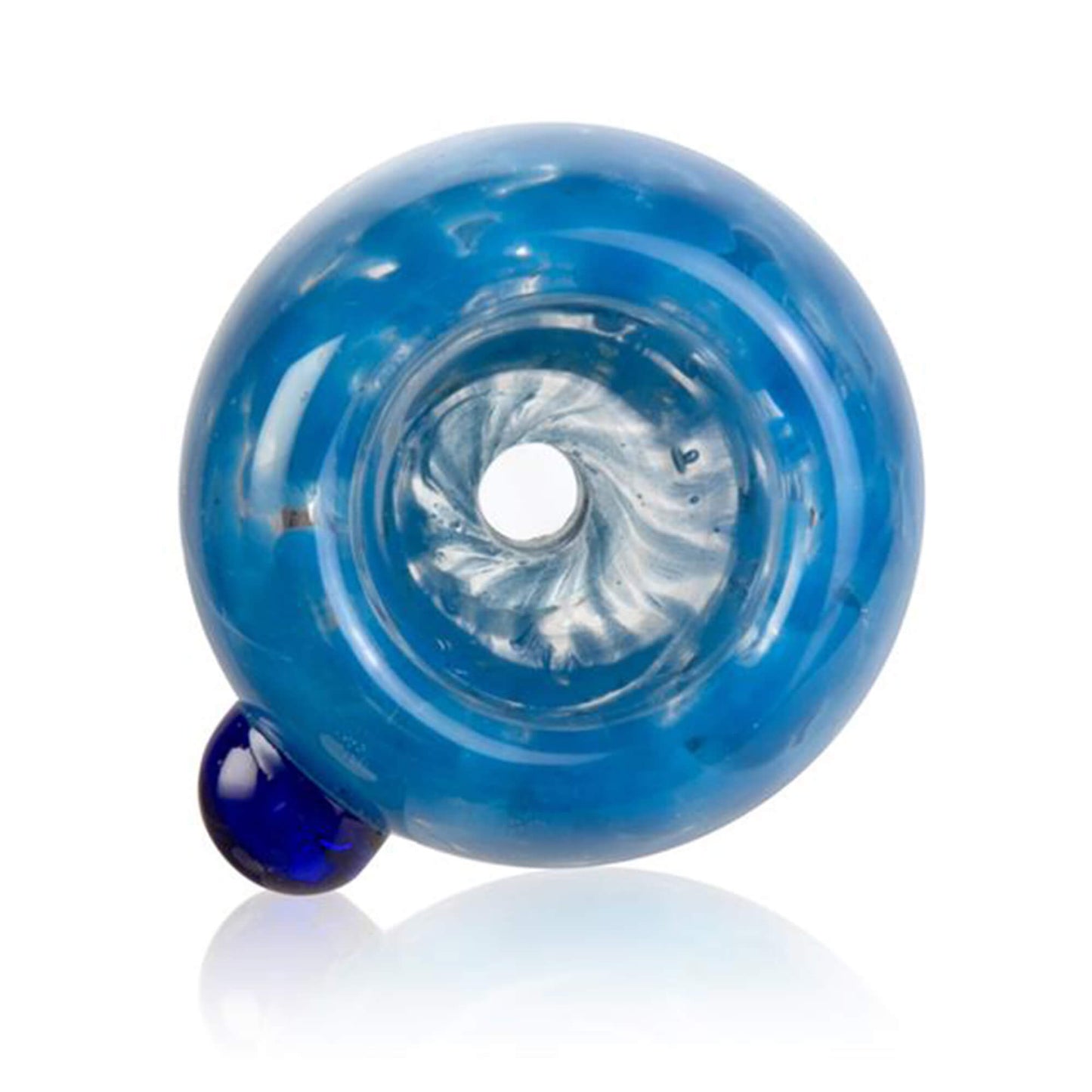 Kleiner Durchlass Bong Kopf aus Glas Blau - 18,8 mm