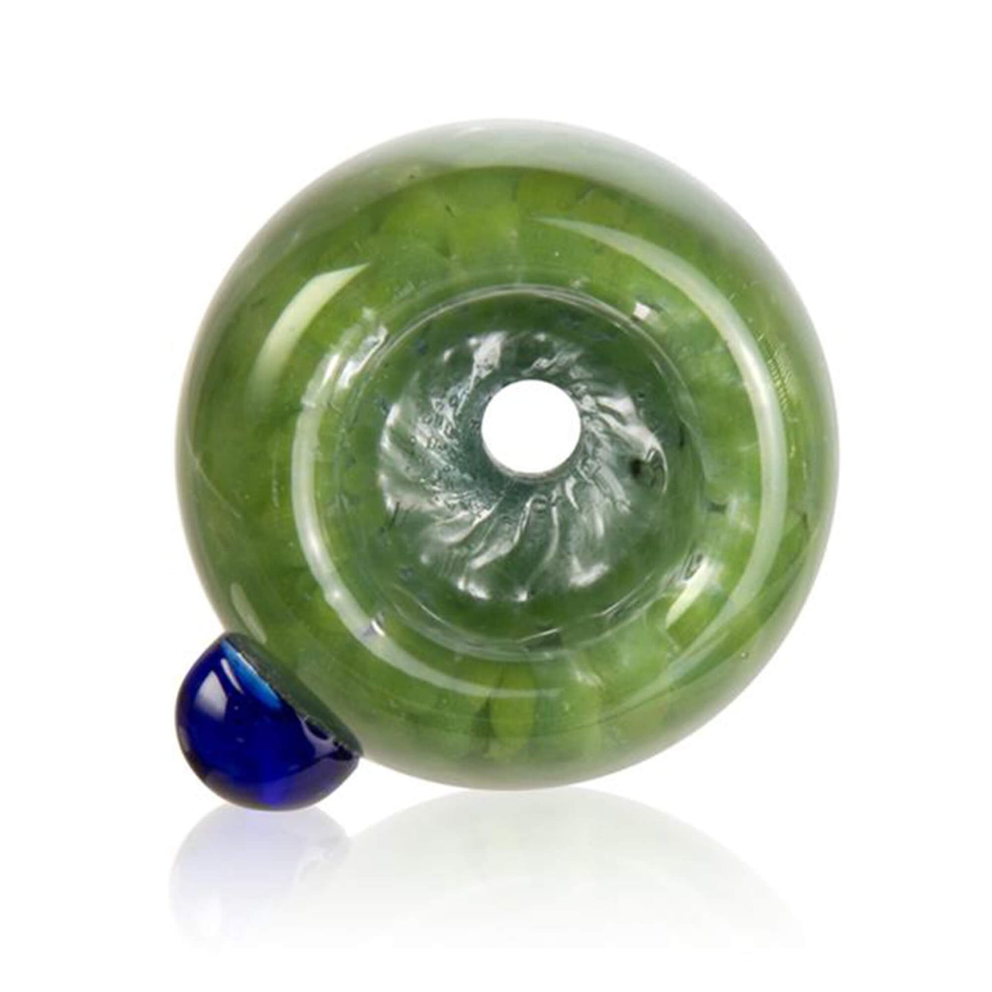 Kleiner Durchlass Bong Kopf aus Glas Grün - 18,8 mm