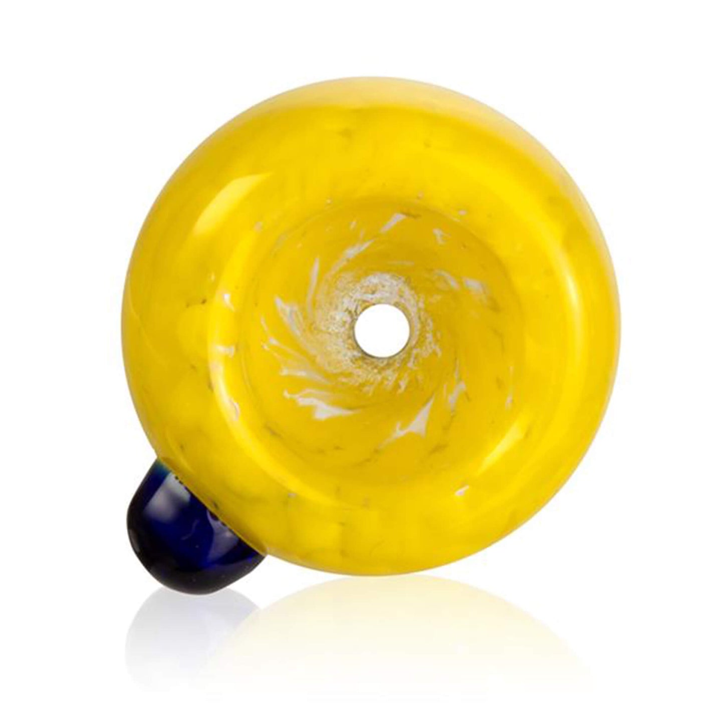 Kleiner Durchlass Bong Kopf aus Glas Gelb - 18,8 mm