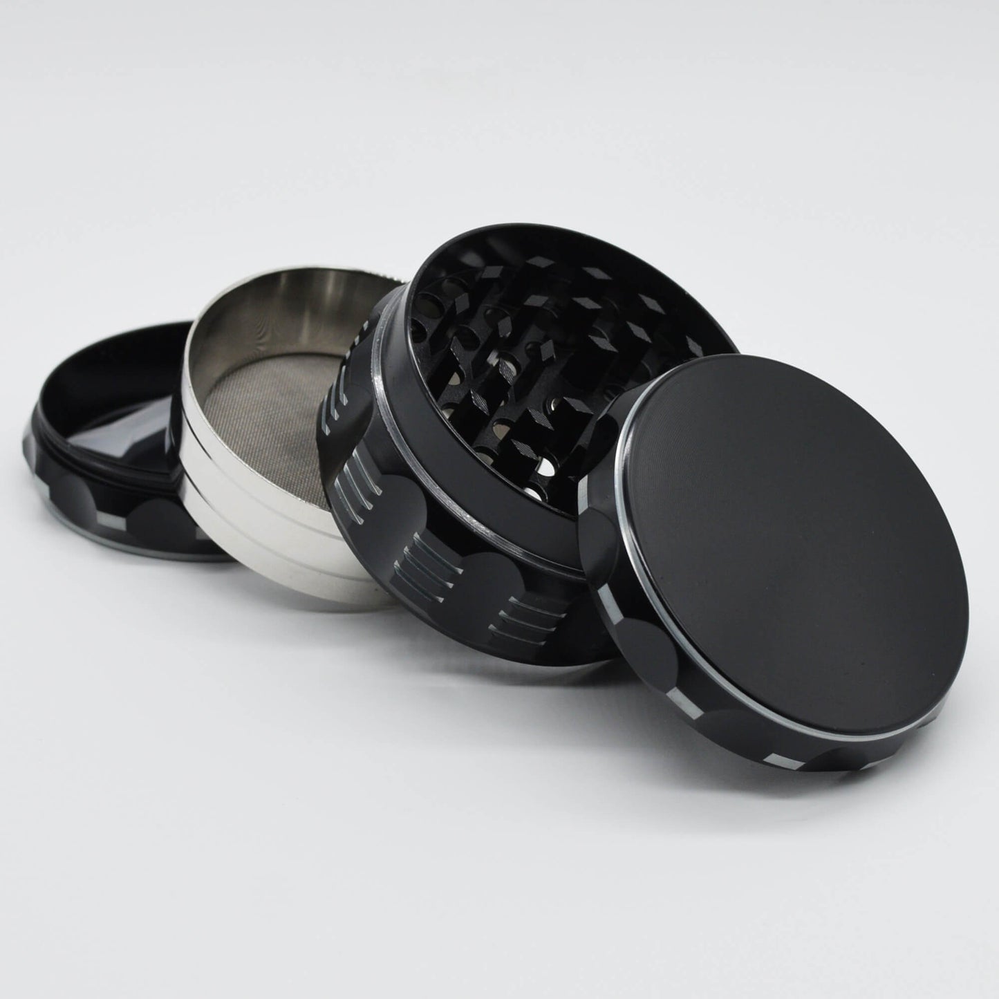 "Grip" Metall Grinder Schwarz Ø 63 mm 4 tlg