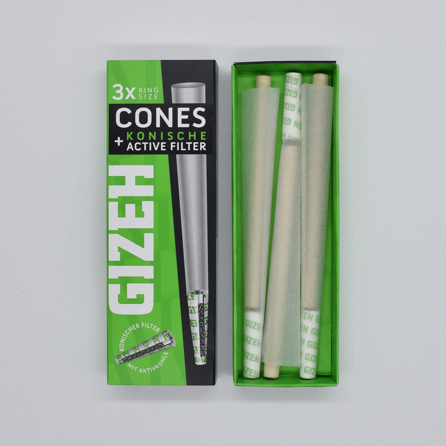 GIZEH Aktivkohlefilter King Size Cones 3 Stk