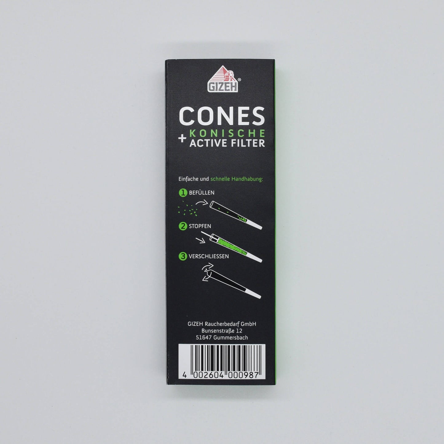 GIZEH Aktivkohlefilter King Size Cones 3 Stk