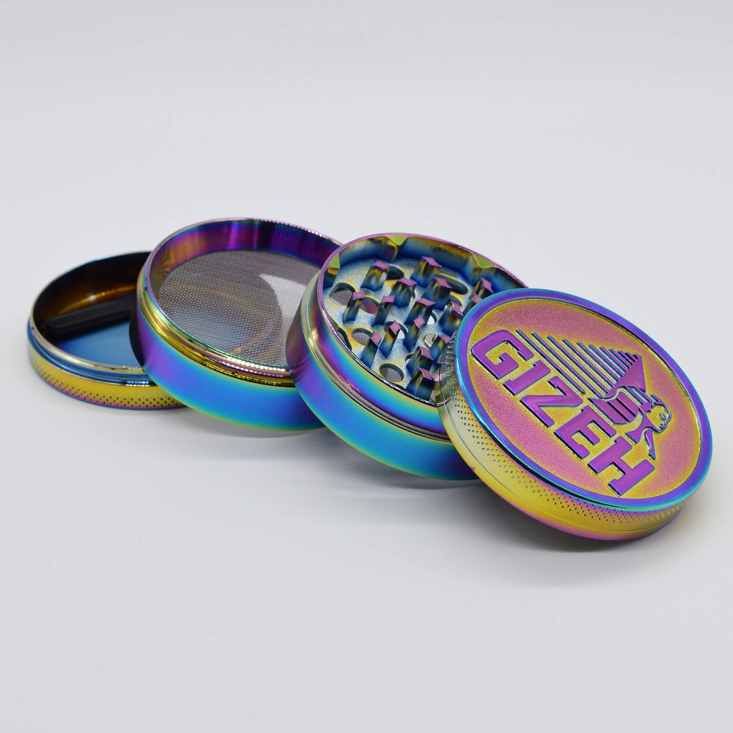GIZEH Rainbow Icy Logo Grinder Ø 60 mm 4 tlg