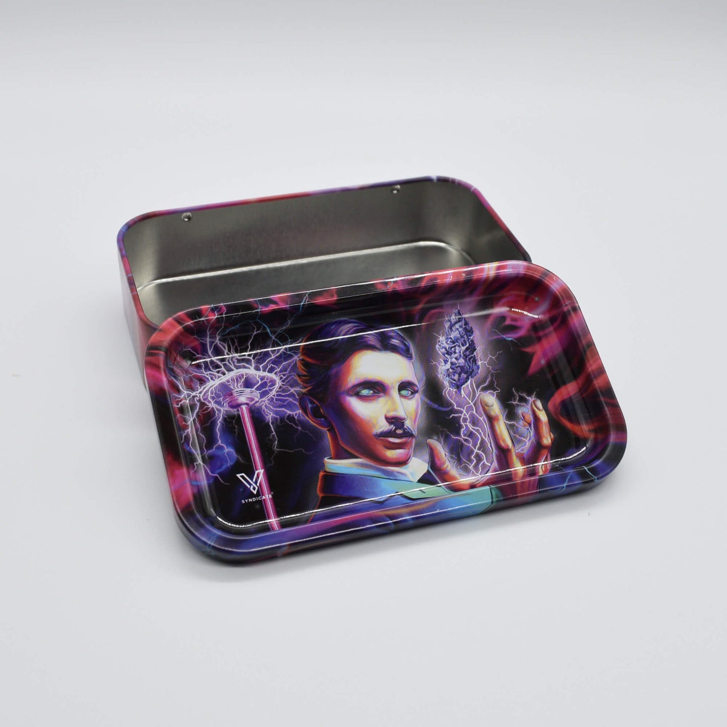 Tesla Metalldose mit Rolling Tray Starterkit