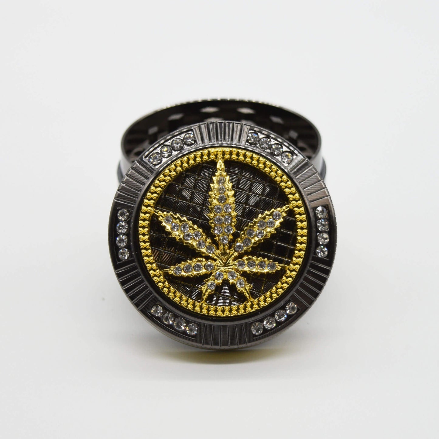 Bling Bling Leaf Aluminium Grinder / Crusher Ø 50 mm 4 tlg - Smokerhontas
