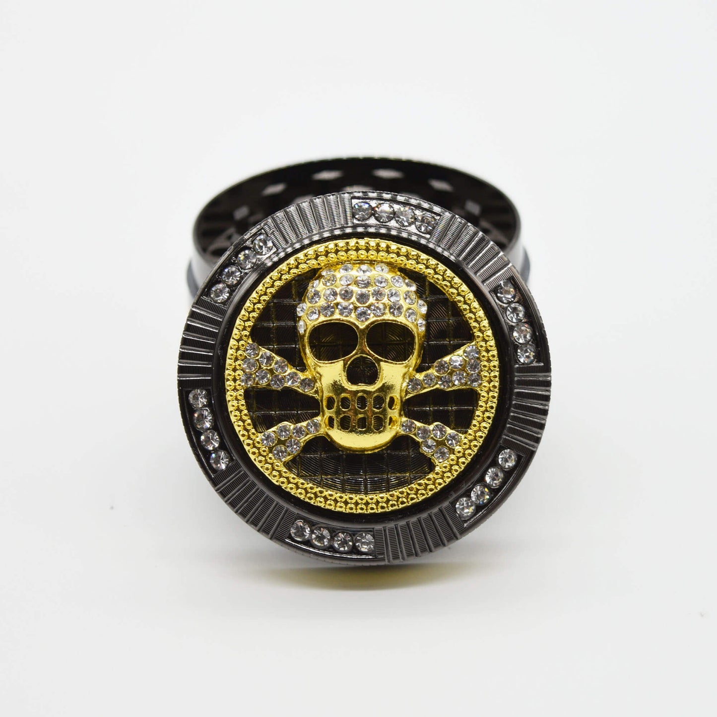 Bling Bling Skull Aluminium Grinder / Crusher Ø 50 mm 4 tlg - Smokerhontas