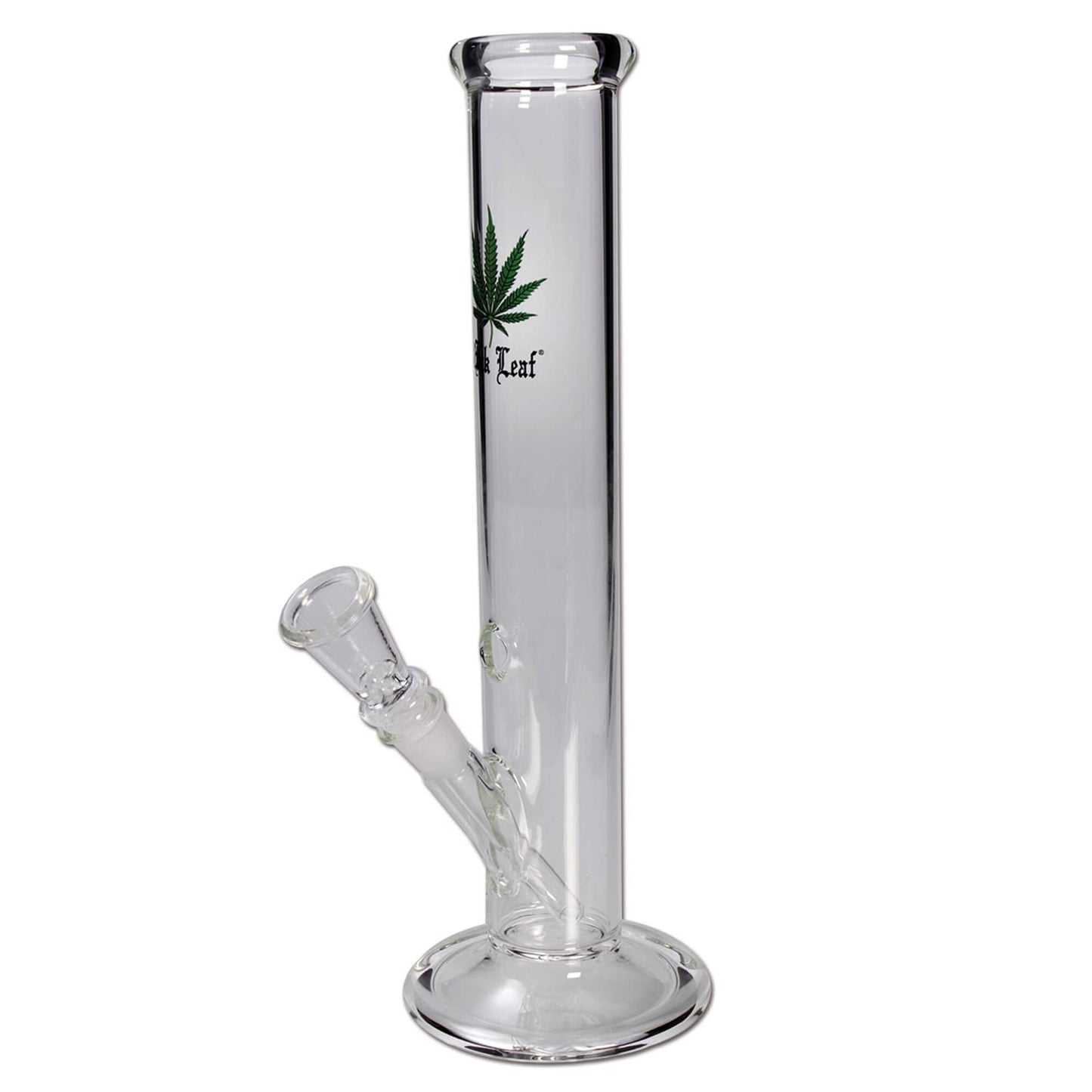 Black Leaf Zylinder Bong aus Glas 30 cm