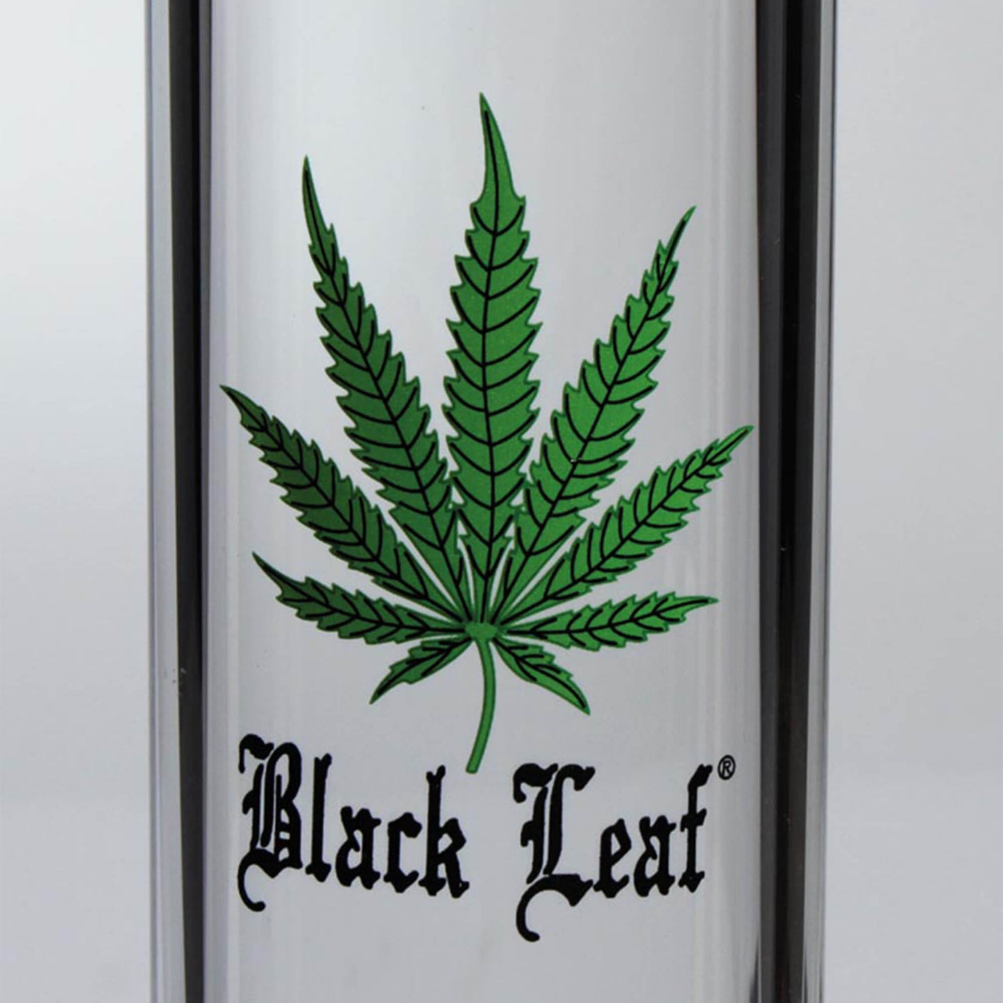 Black Leaf Zylinder Bong aus Glas 30 cm