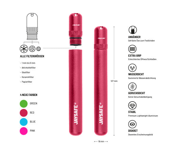 JaySafe Premium Joint Holder Case Rot