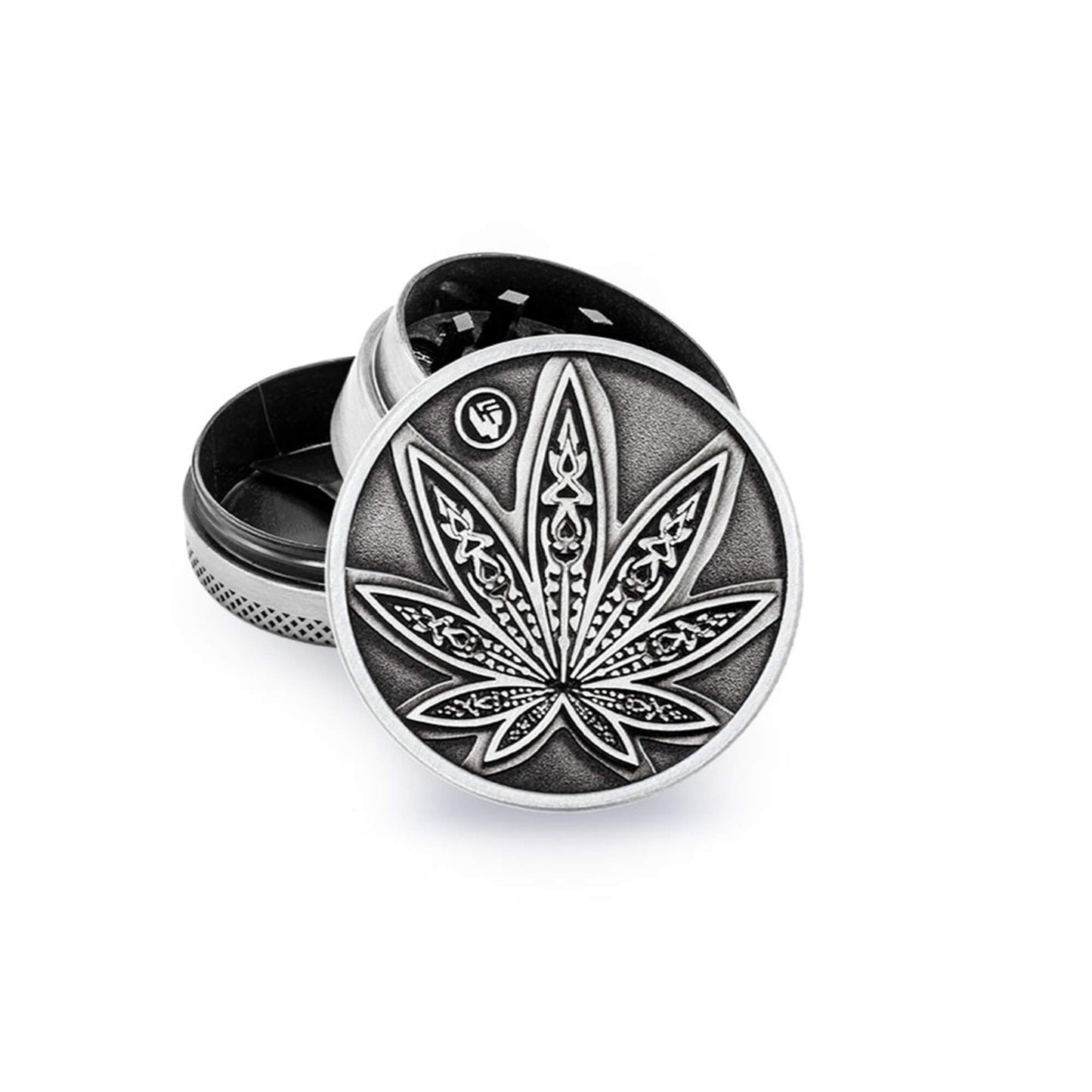 Silver Neon Leaves 3/4 Grinder Ø 40 mm 4 tlg