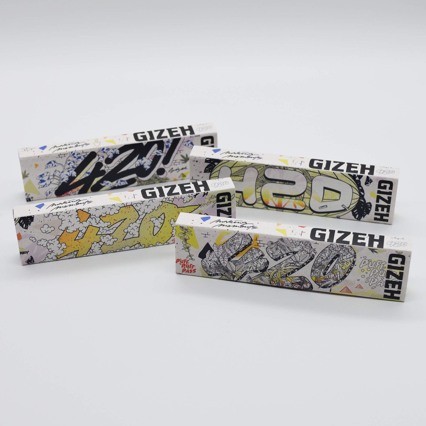 GIZEH Comic Mix White Large Rolling Tray Stoner Set