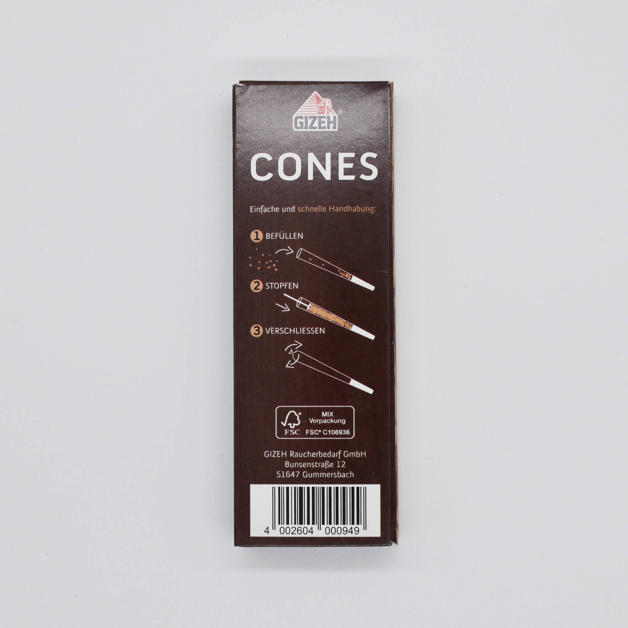 GIZEH Brown King Size Cones 3 Stk
