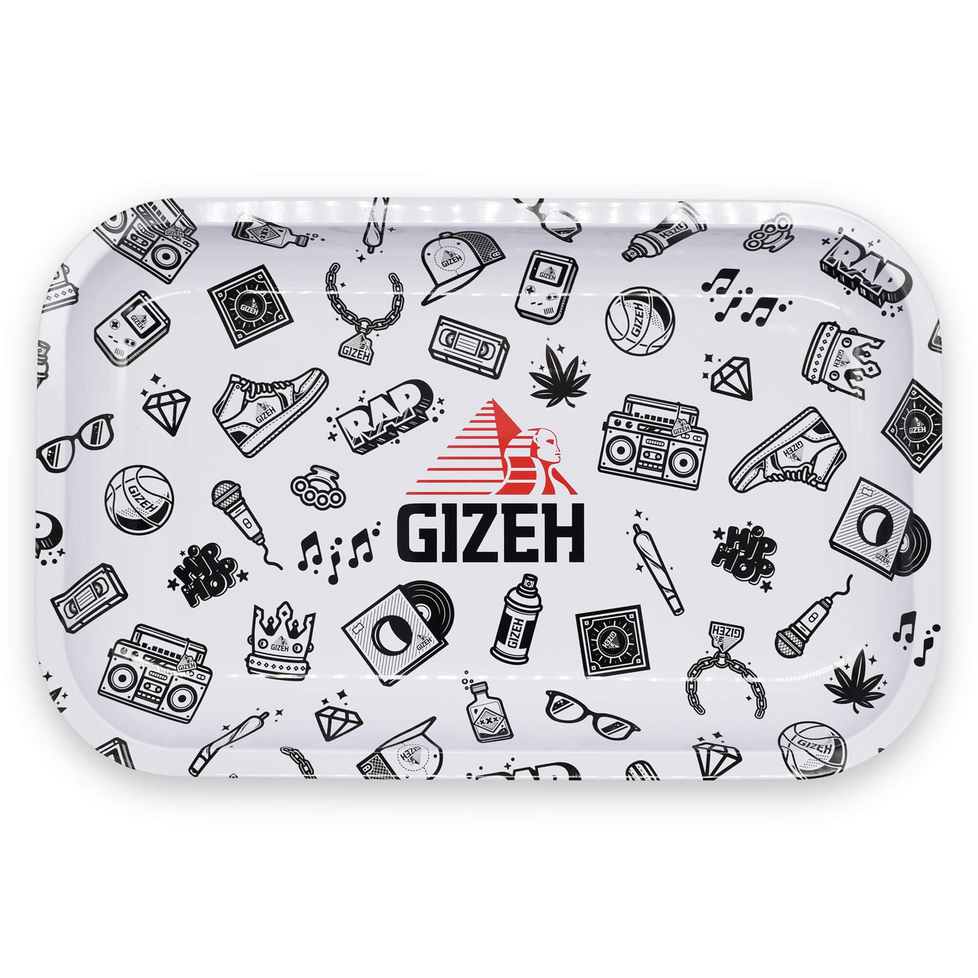 GIZEH Comic Mix White Large Rolling Tray Stoner Set