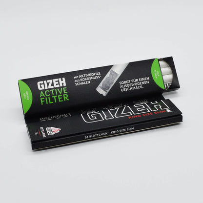 GIZEH Black King Size Slim Longpapers + Aktivkohlefilter