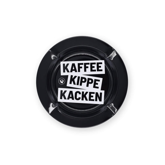 Kaffe Kippe Kacken Aschenbecher / Ashtray Ø 14 cm aus Metall - Smokerhontas