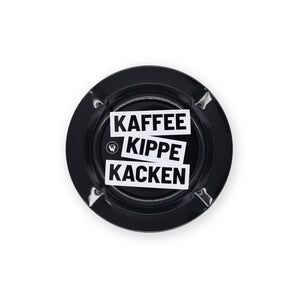 Kaffe Kippe Kacken Aschenbecher / Ashtray Ø 14 cm aus Metall - Smokerhontas