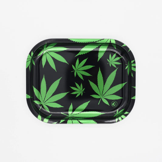 Leaves Green Dark Rolling Tray / Drehunterlage / Bröselschale - Smokerhontas