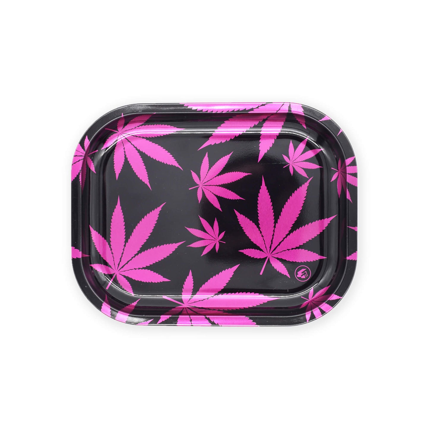 Leaves Pink Dark Rolling Tray / Drehunterlage / Bröselschale - Smokerhontas