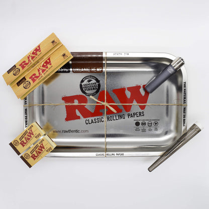 RAW Silver Large Rolling Tray Set