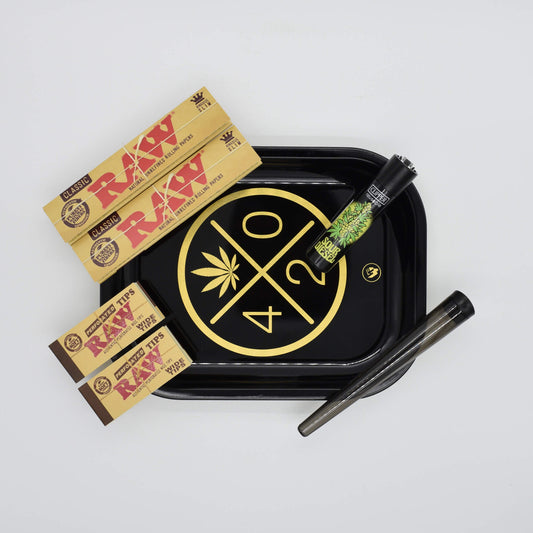 420 Gold Rolling Tray Stoner Set - Smokerhontas