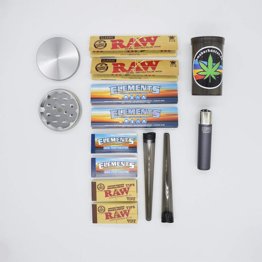 Black Leaf Grinder 2 tlg Silber Starterkit - Smokerhontas