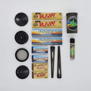 Black Leaf Grinder Stoner Box / Kiffer Kit - Smokerhontas