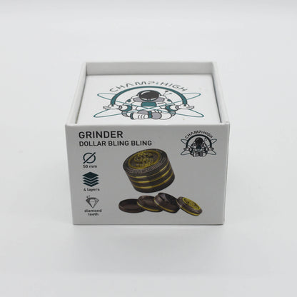 Bling Bling Dollar Aluminium Grinder / Crusher Ø 50 mm 4 tlg - Smokerhontas