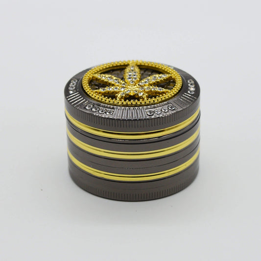 Bling Bling Leaf Aluminium Grinder / Crusher Ø 50 mm 4 tlg - Smokerhontas