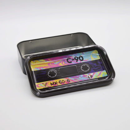 "Cassette" Metalldose mit Rolling Tray / Drehtablett - Smokerhontas