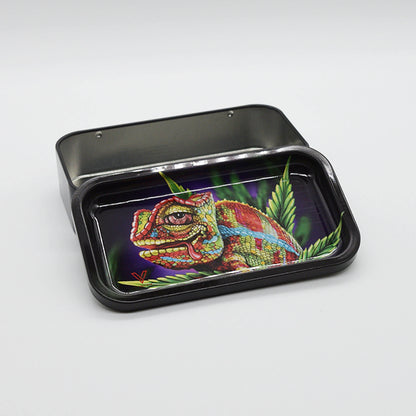 Chameleon Metalldose mit Rolling Tray / Drehtablett - Smokerhontas