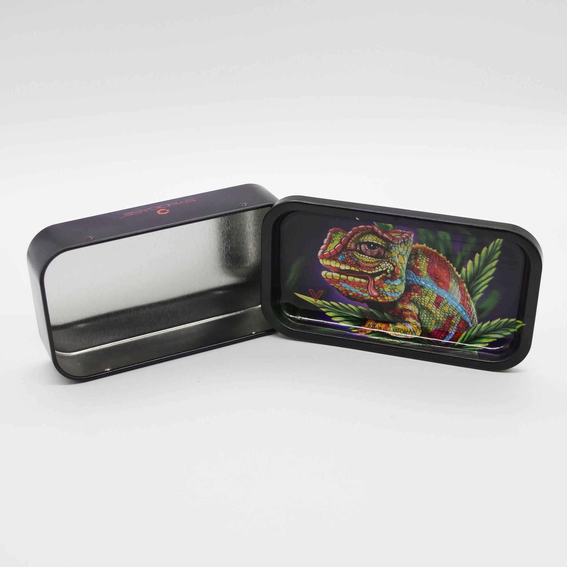 Chameleon Metalldose mit Rolling Tray / Drehtablett - Smokerhontas