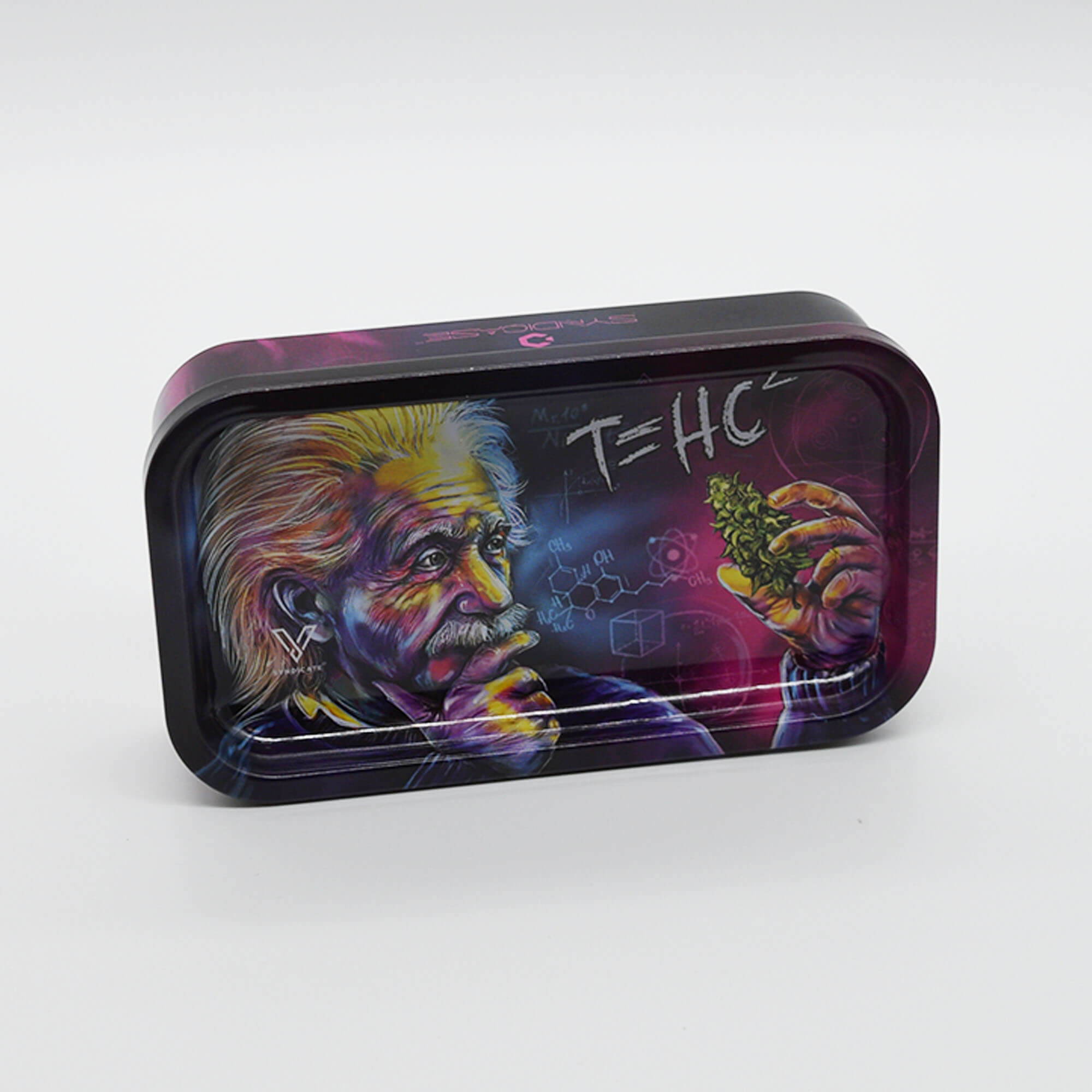 Einstein T=HC Metalldose mit Rolling Tray / Drehtablett - Smokerhontas