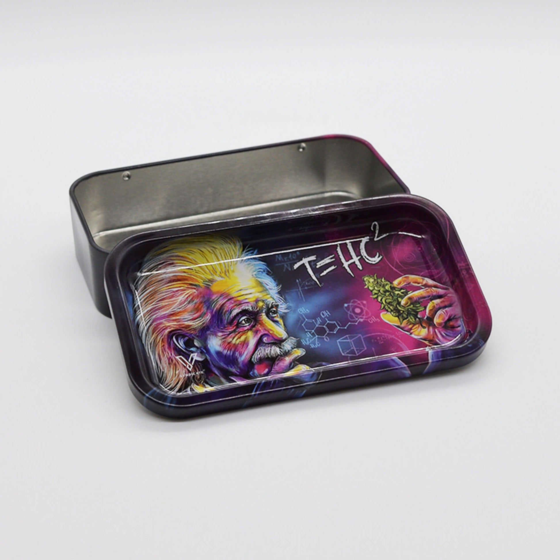 Einstein T=HC Metalldose mit Rolling Tray / Drehtablett - Smokerhontas