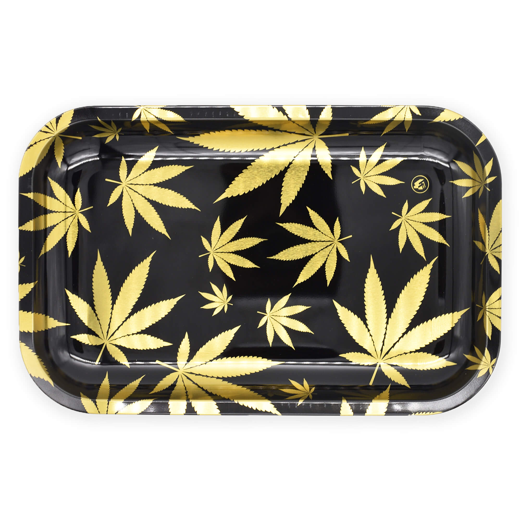 Gold Leaves Large Rolling Tray