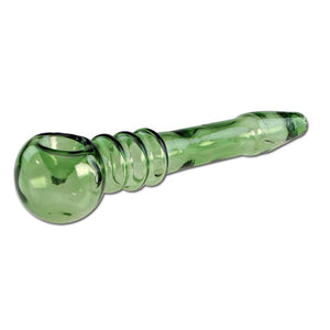 Pipe aus Glas mit Griffrillen und Kickloch 14,5 cm