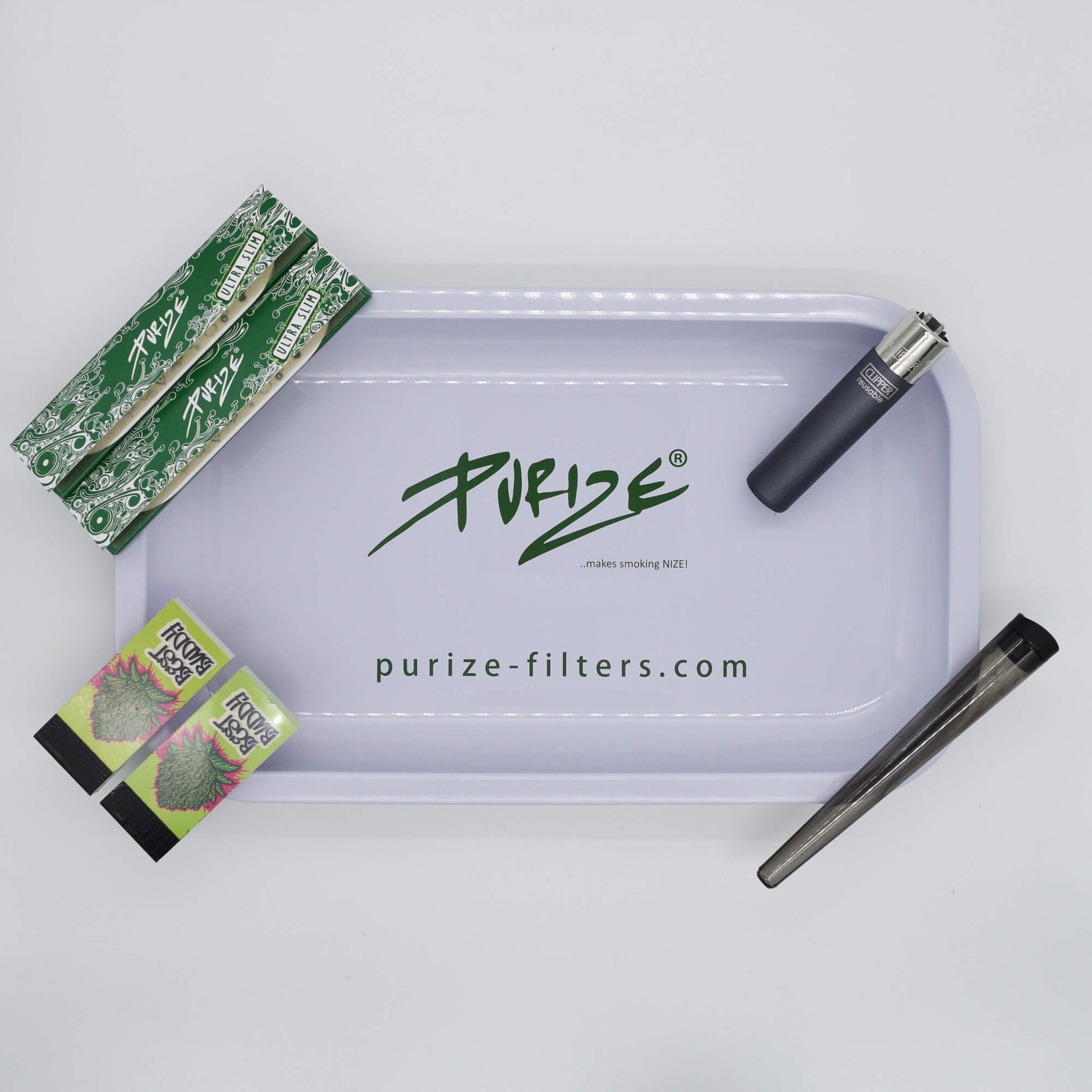 Purize "Sketchwhite" Rolling Tray Stoner Set - Smokerhontas