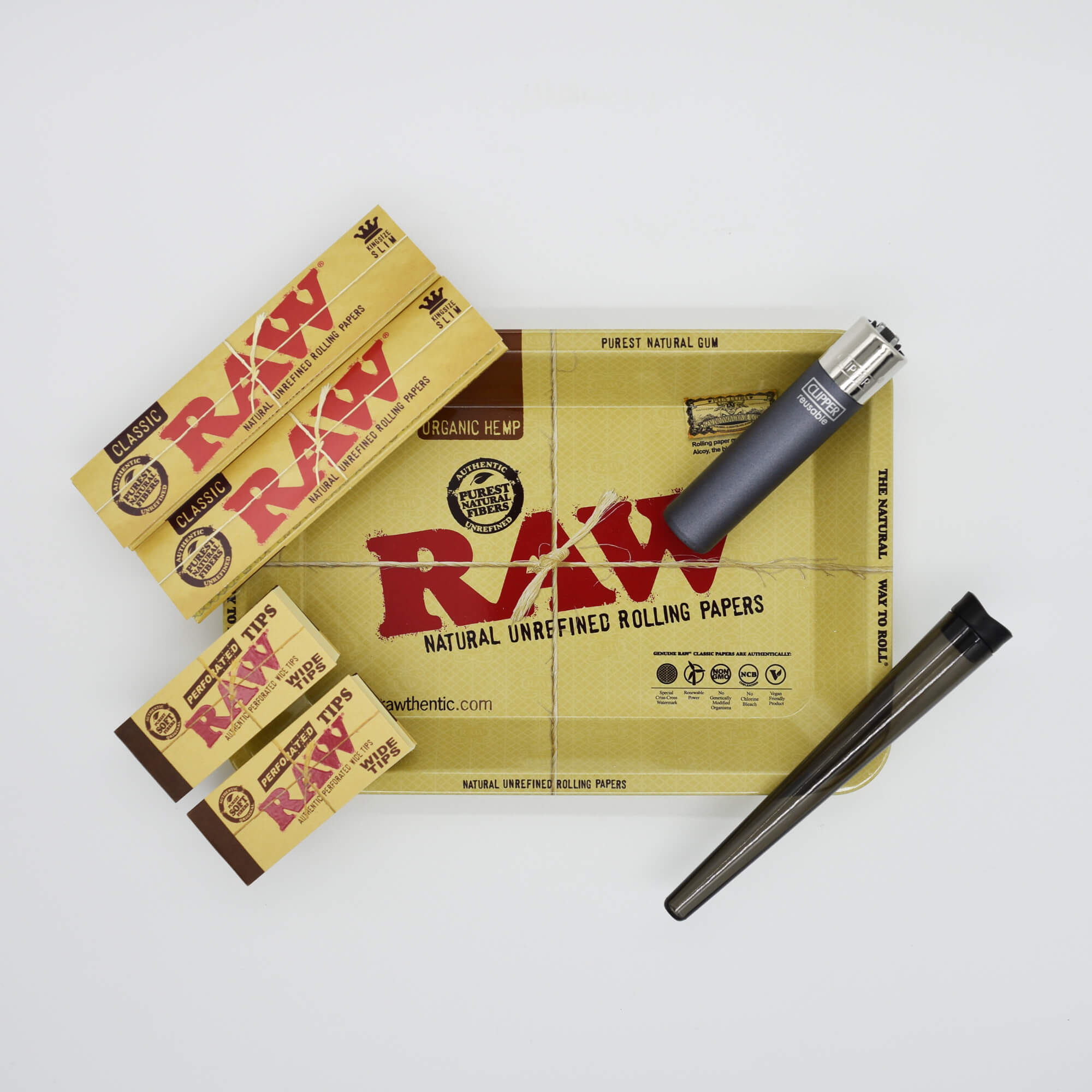 RAW Rolling Tray Classic Stoner Set / Kiffer Kit - Smokerhontas